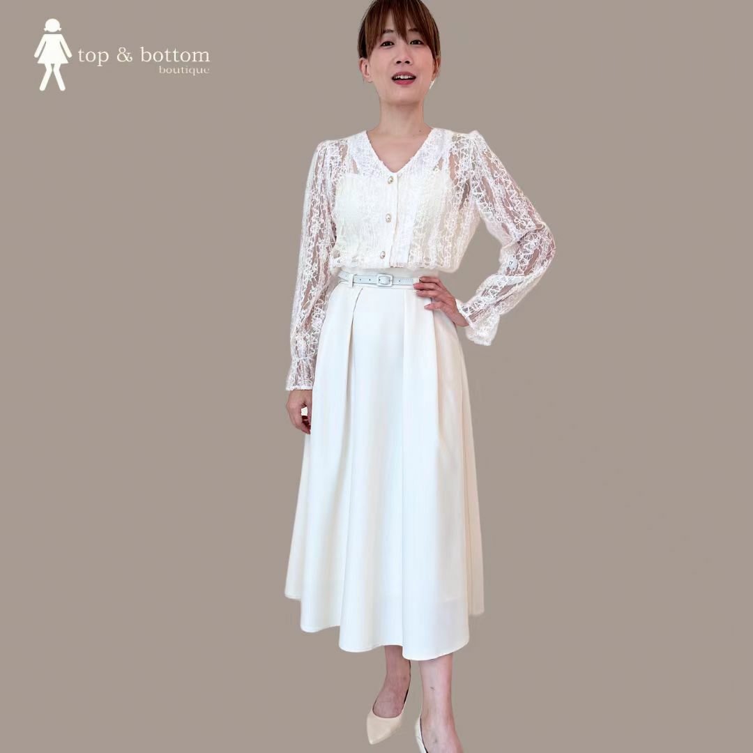 L/SLEEVE LACE BUTTON BLOUSE