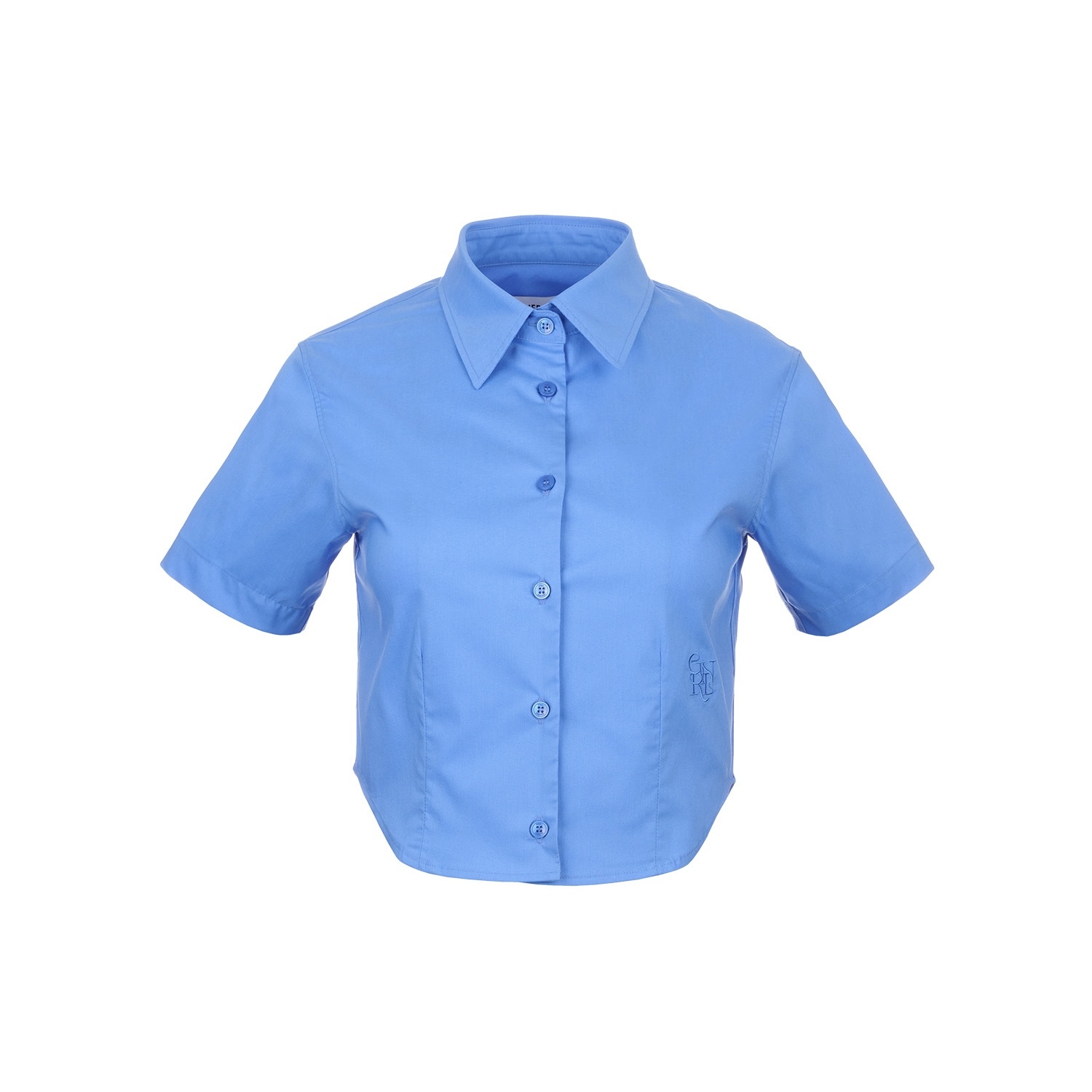 [GENERAL IDEA] WRINKLE-FREE SHORT SLEEVE CROP SHIRT