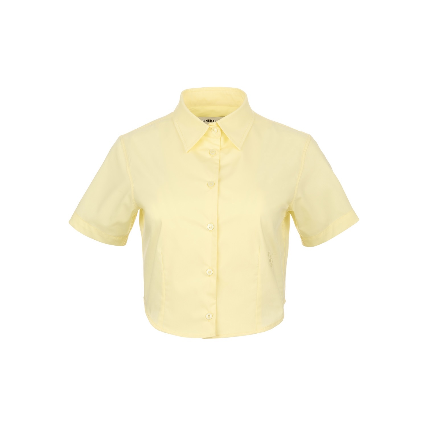 [GENERAL IDEA] WRINKLE-FREE SHORT SLEEVE CROP SHIRT