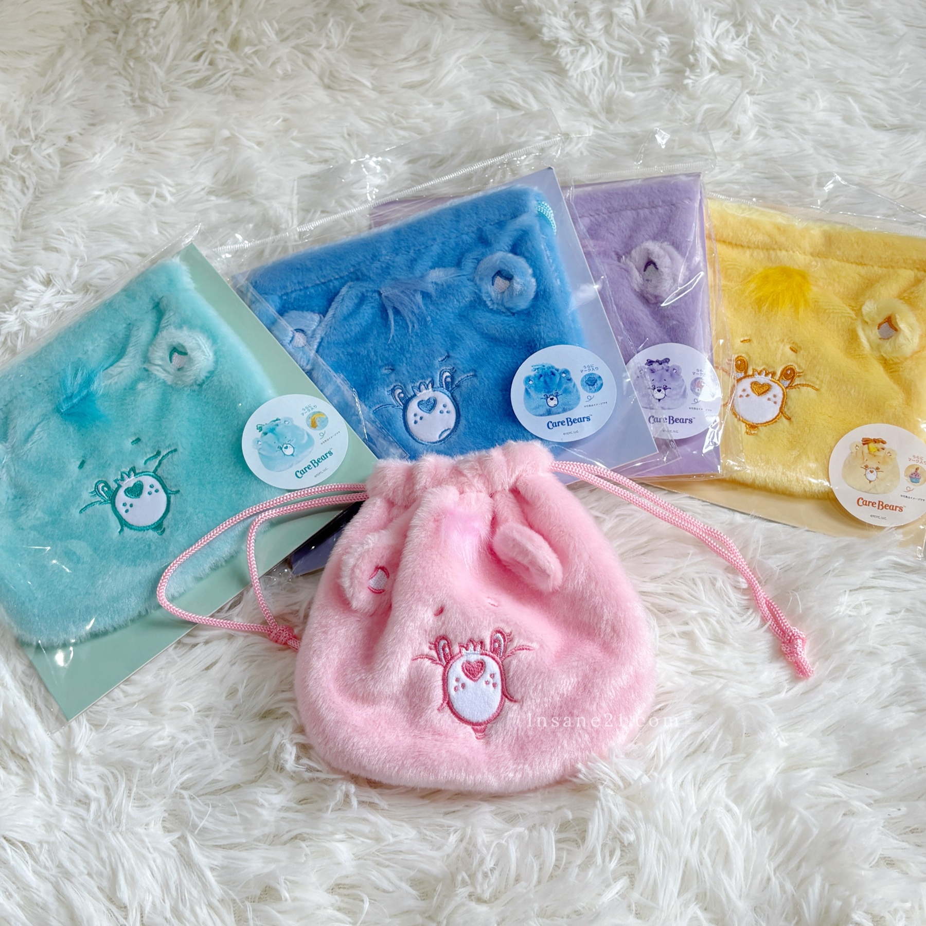 CARE BEARS 彩虹熊 毛絨 束口袋 小物袋 代購