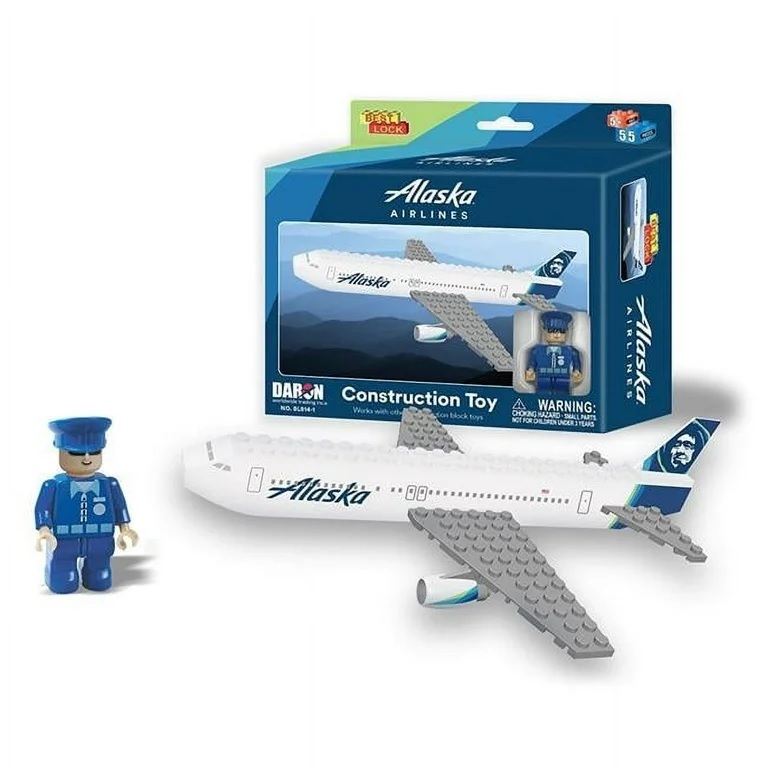阿拉斯加航空 55片飛機積木玩具組