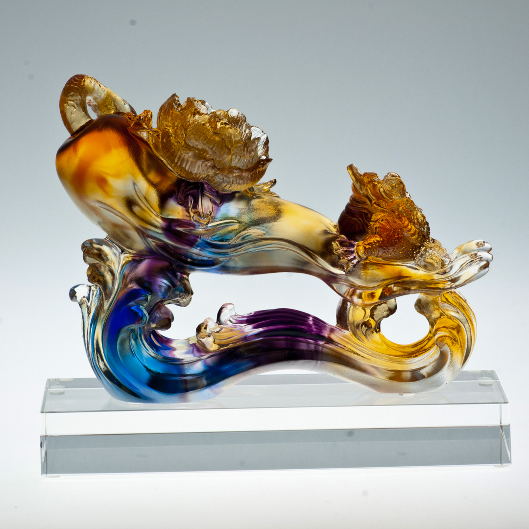 琉璃財富人生擺飾｜水晶座開運招財藝術品推薦