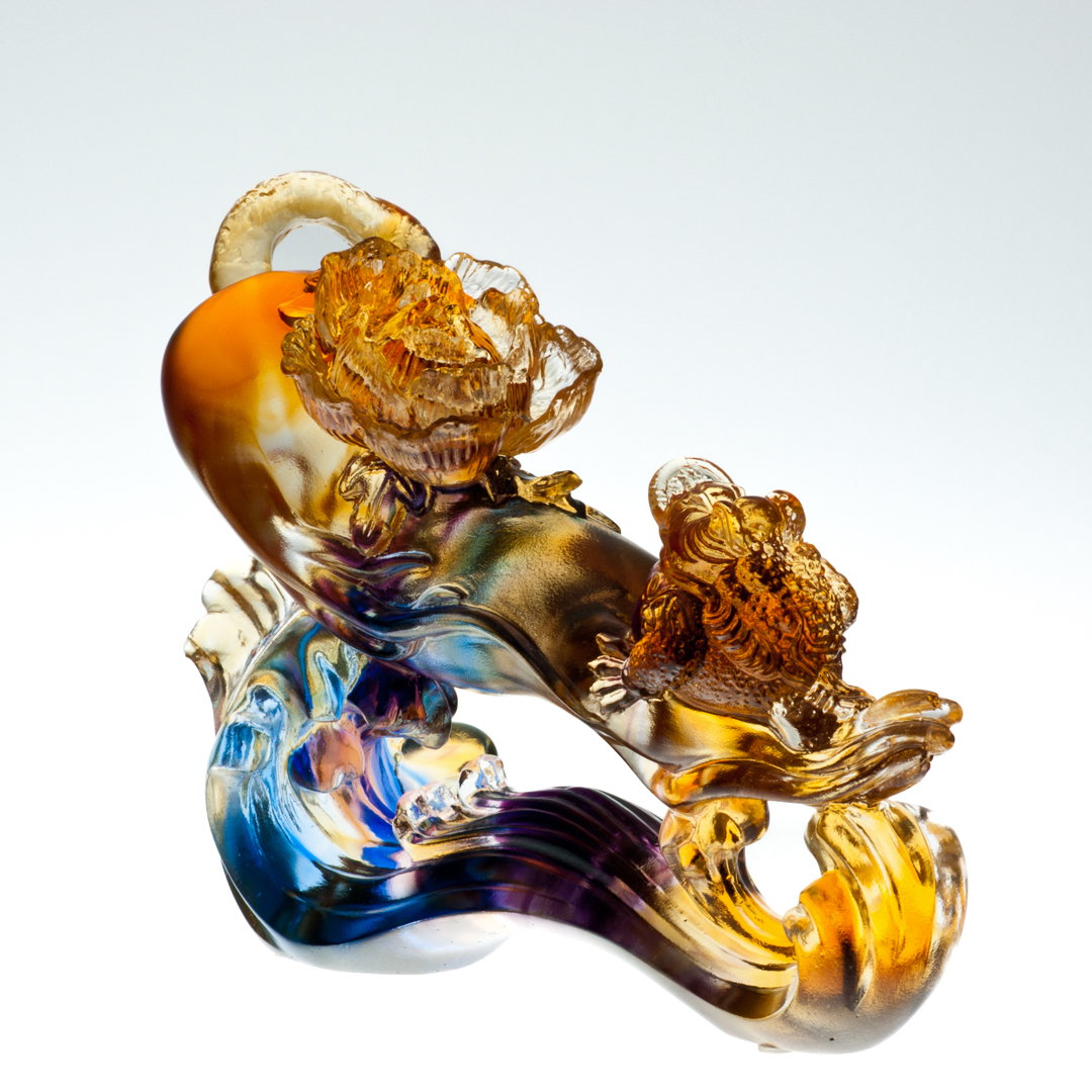 琉璃財富人生擺飾｜水晶座開運招財藝術品推薦