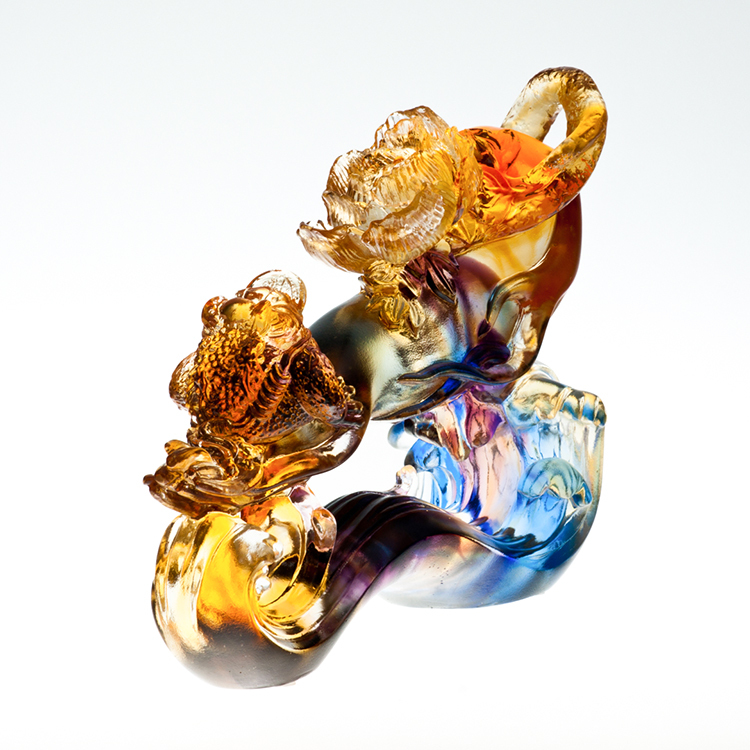 鹿港窯禮品館│琉璃-擺飾 財富人生+水晶座