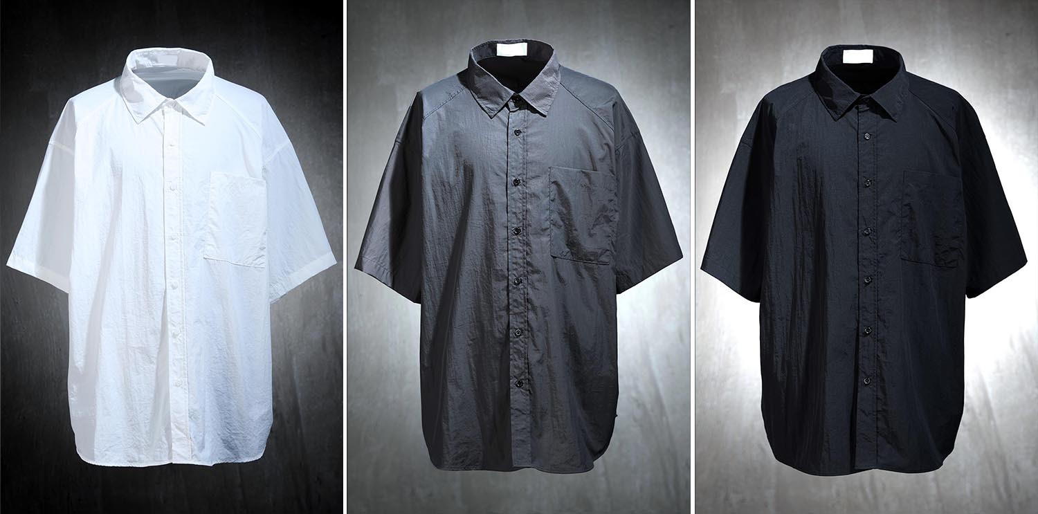 尼龍短袖寬版襯衫