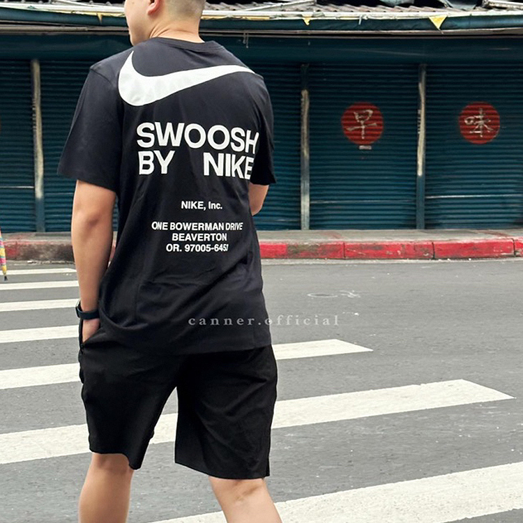 NIKE NSW TEE BIG SWOOSH 黑色  標語 男女 短袖 棉 LOGO DZ2882-010