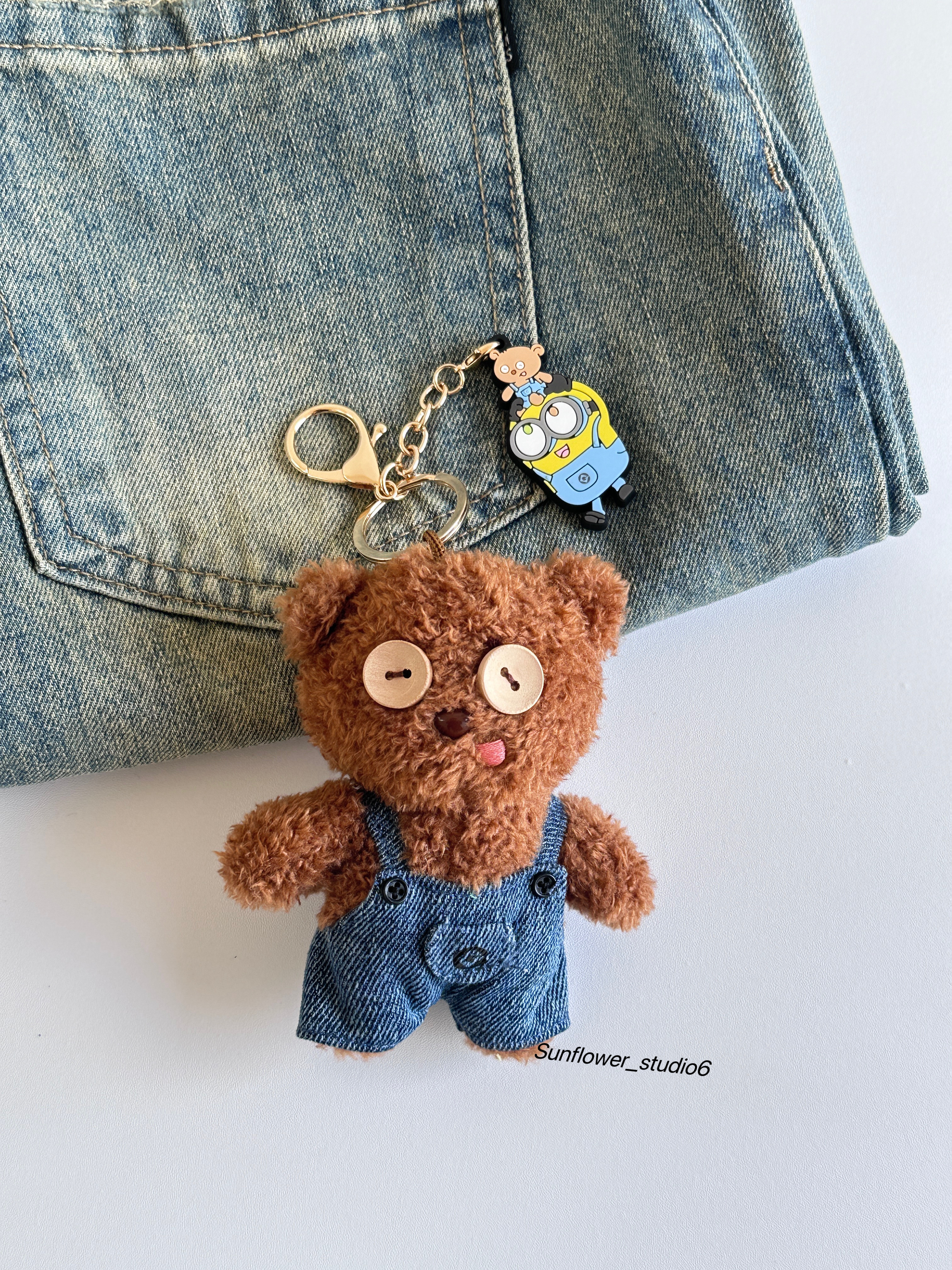 環球連線 小小兵 Tim熊 牛仔棒球帽零錢包 毛絨鑰匙圈 收納包 吊飾(任買兩件7-11免運)/預購