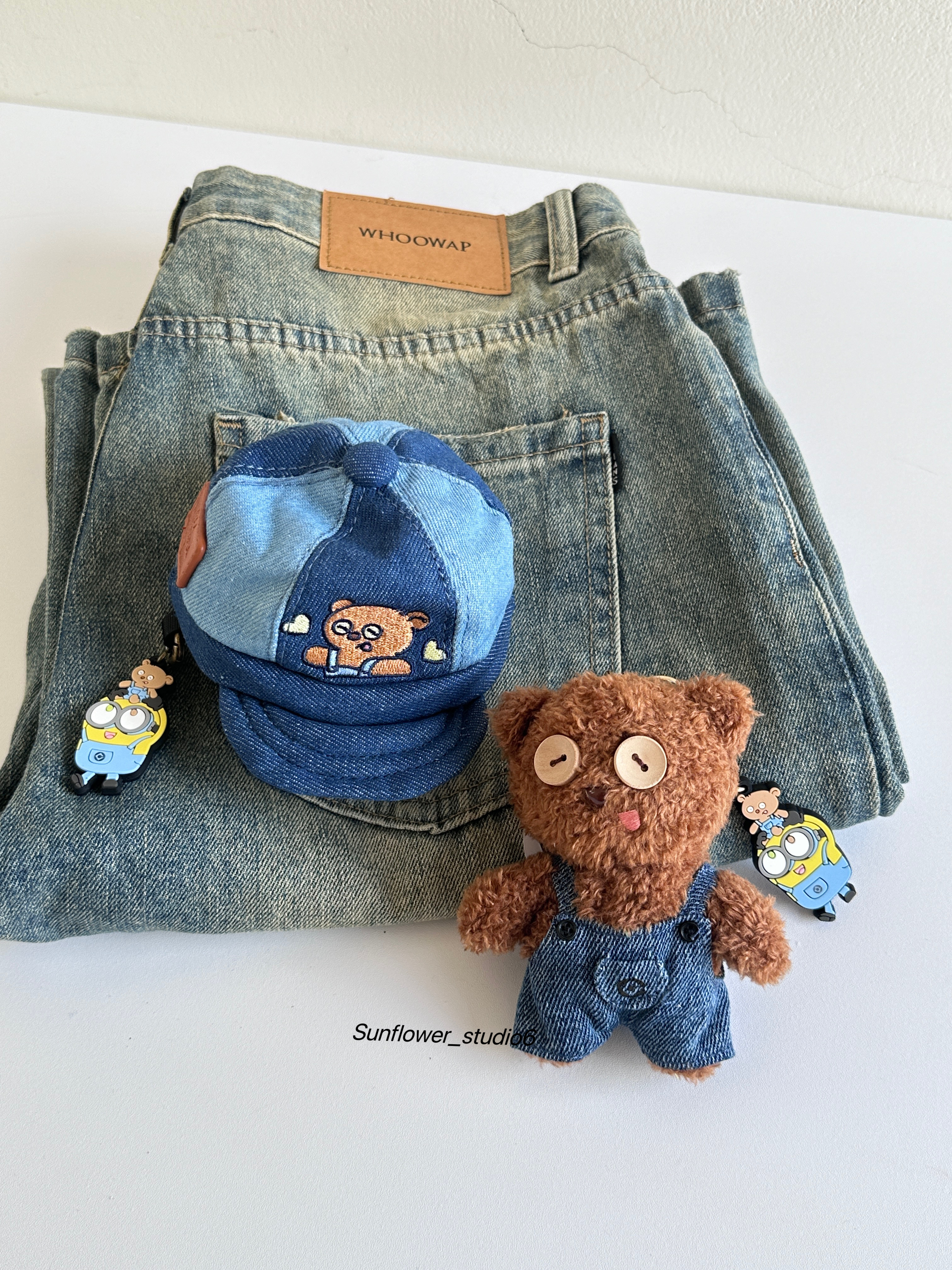 環球連線 小小兵 Tim熊 牛仔棒球帽零錢包 毛絨鑰匙圈 收納包 吊飾(任買兩件7-11免運)/預購