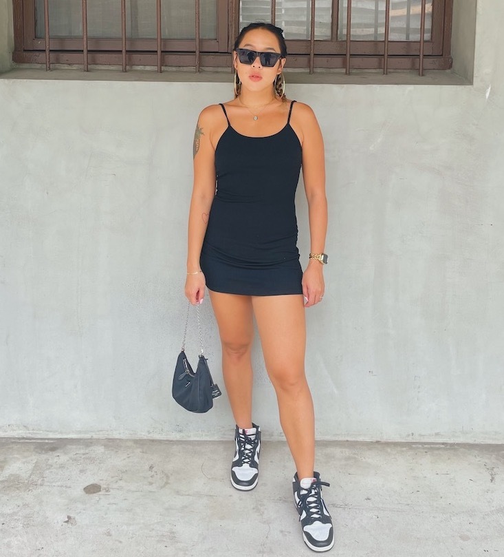 美式黑色細肩洋裝