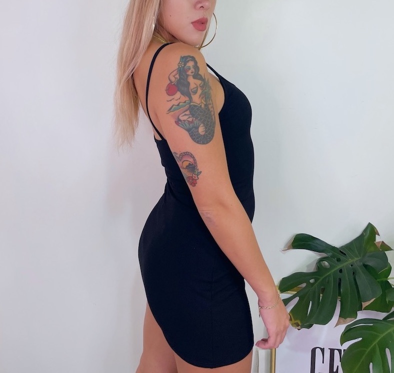 美式黑色細肩洋裝