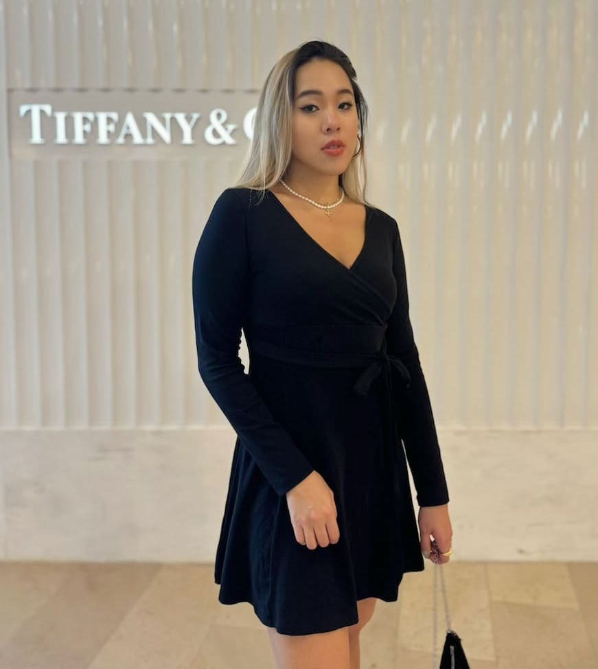 辣黑Ｖ領綁帶洋裝