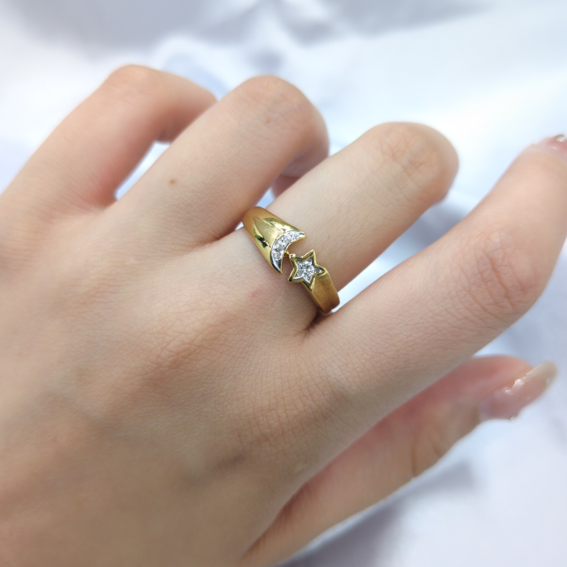 全新18K黃金12份鑽石戒指