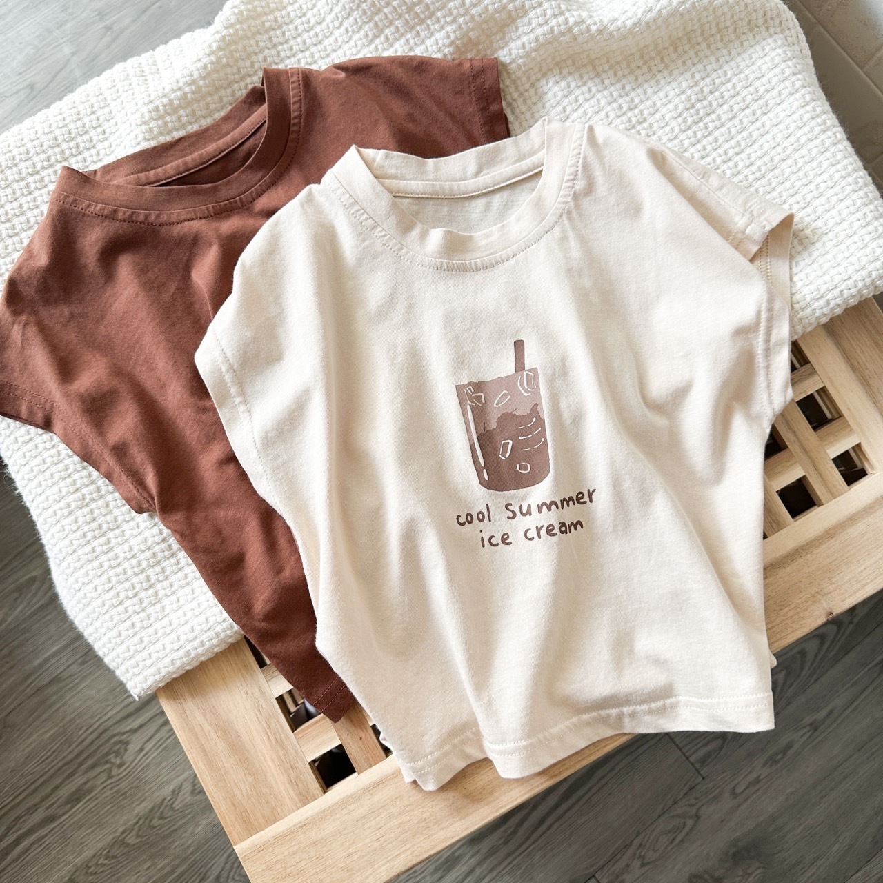 冰淇淋紅茶寬肩上衣