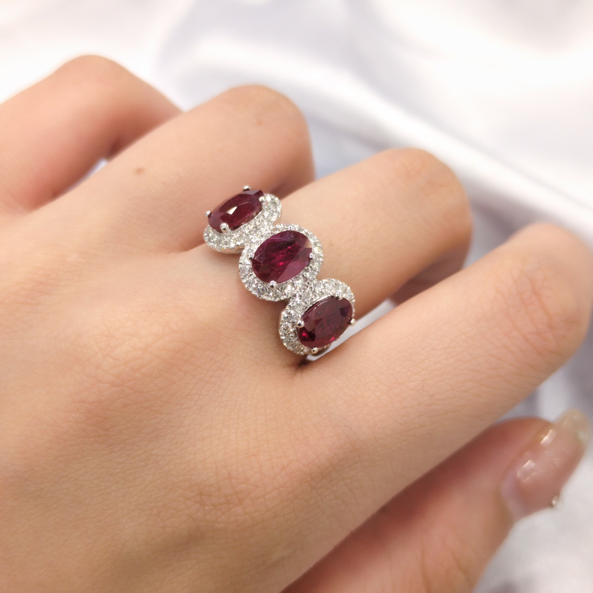 18K White Gold 2.65ct Ruby and Diamond Ring
