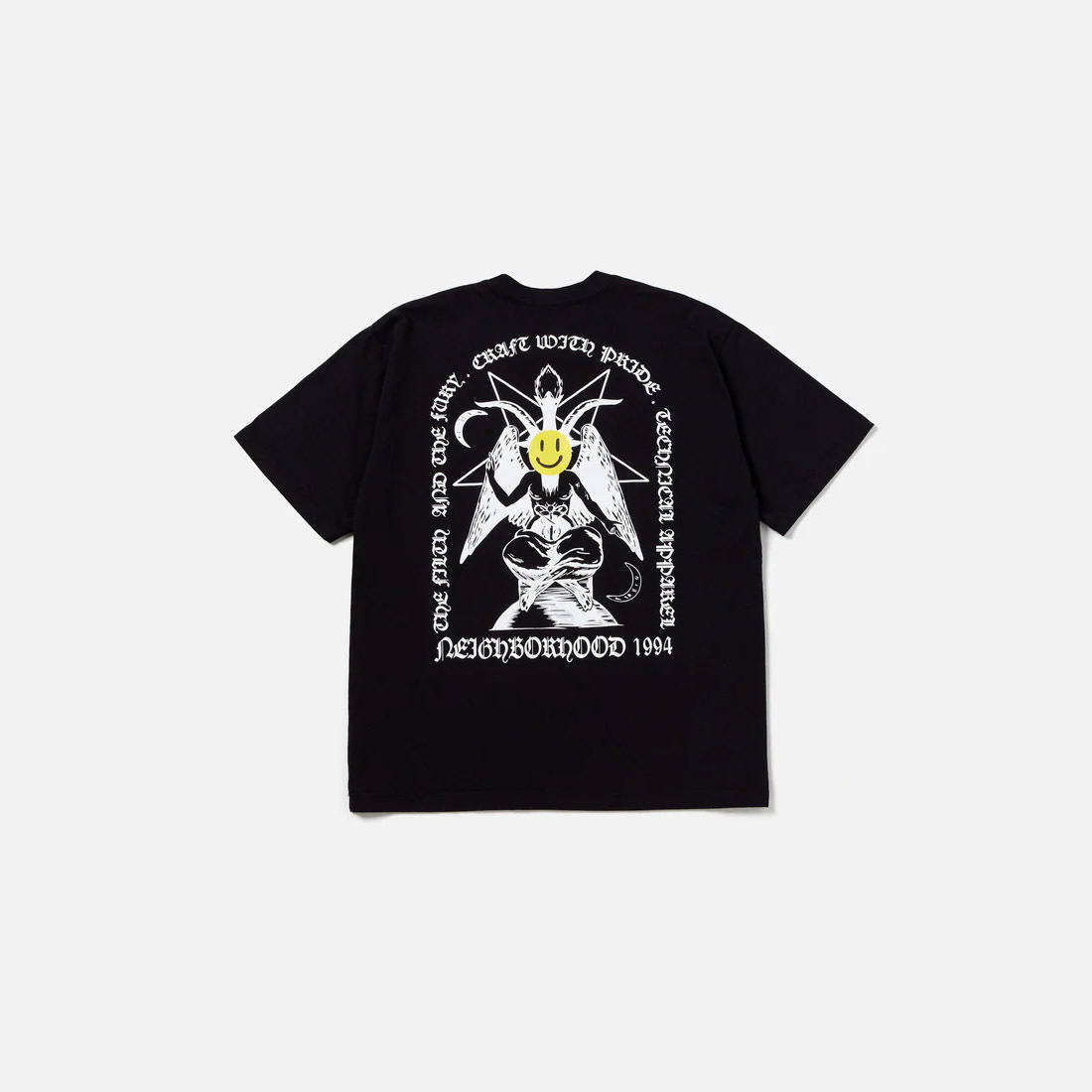 -(B3e02)-NEIGOBORHOOD NH.TEE SS-23 NBHD 1994 哥德文字 笑臉T 黑/白-241PCNH-ST23