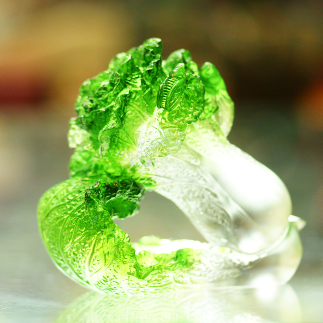 琉璃玉白菜筆筒｜開運納財文鎮擺飾 首選開業開市賀禮