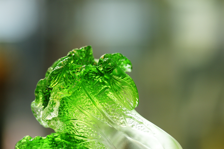 鹿港窯禮品館│琉璃-擺飾 玉白菜│開店開業開市禮品 辦公室客廳裝飾