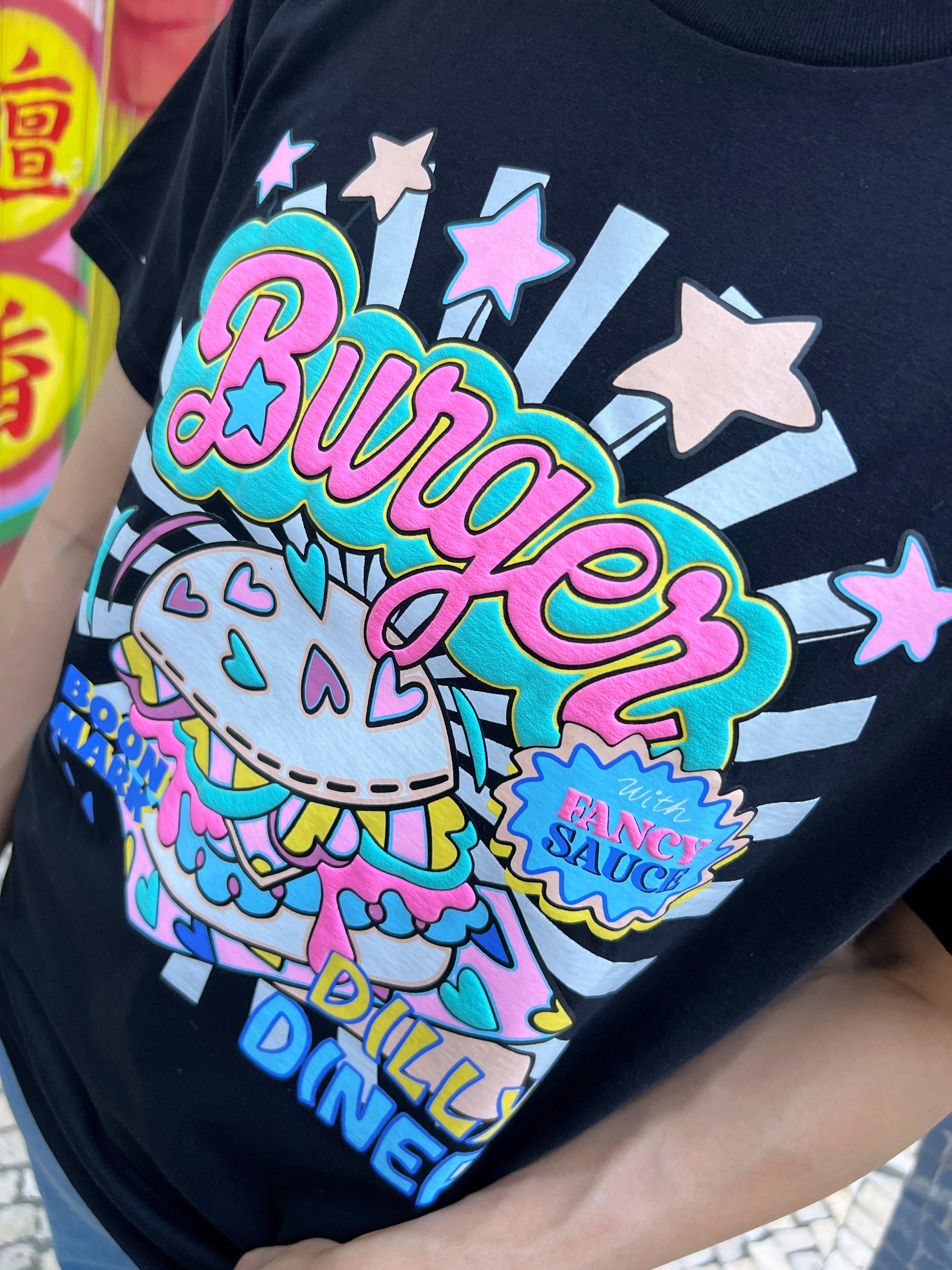 泰國超級可愛立體BURGER上衣 (黑)