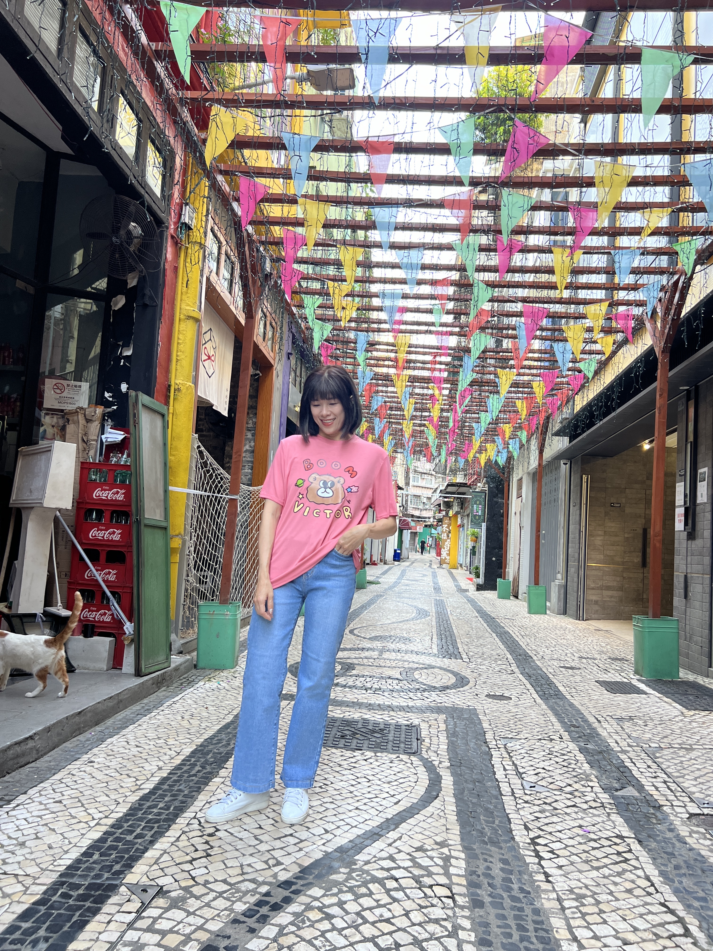 泰國BOOM俏皮熊熊涼感薄T (粉)