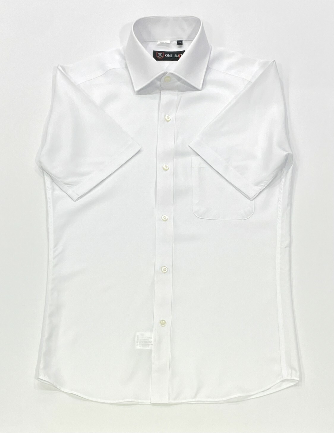 白色緹花短袖襯衫01