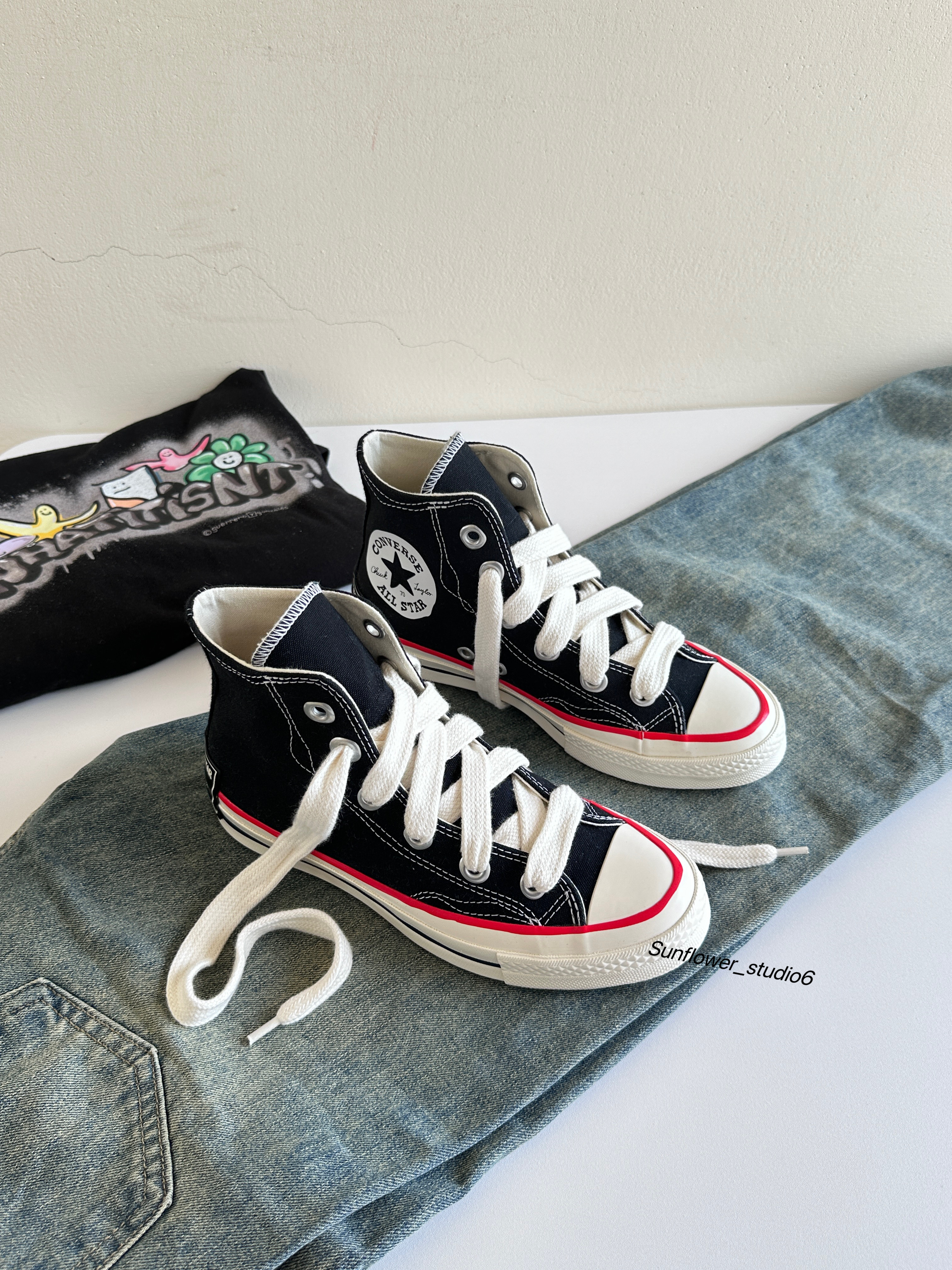Converse 1970 Sketch 黑白色 卡通風 波浪鞋 粗鞋帶 高筒 帆布鞋 A09139C/預購