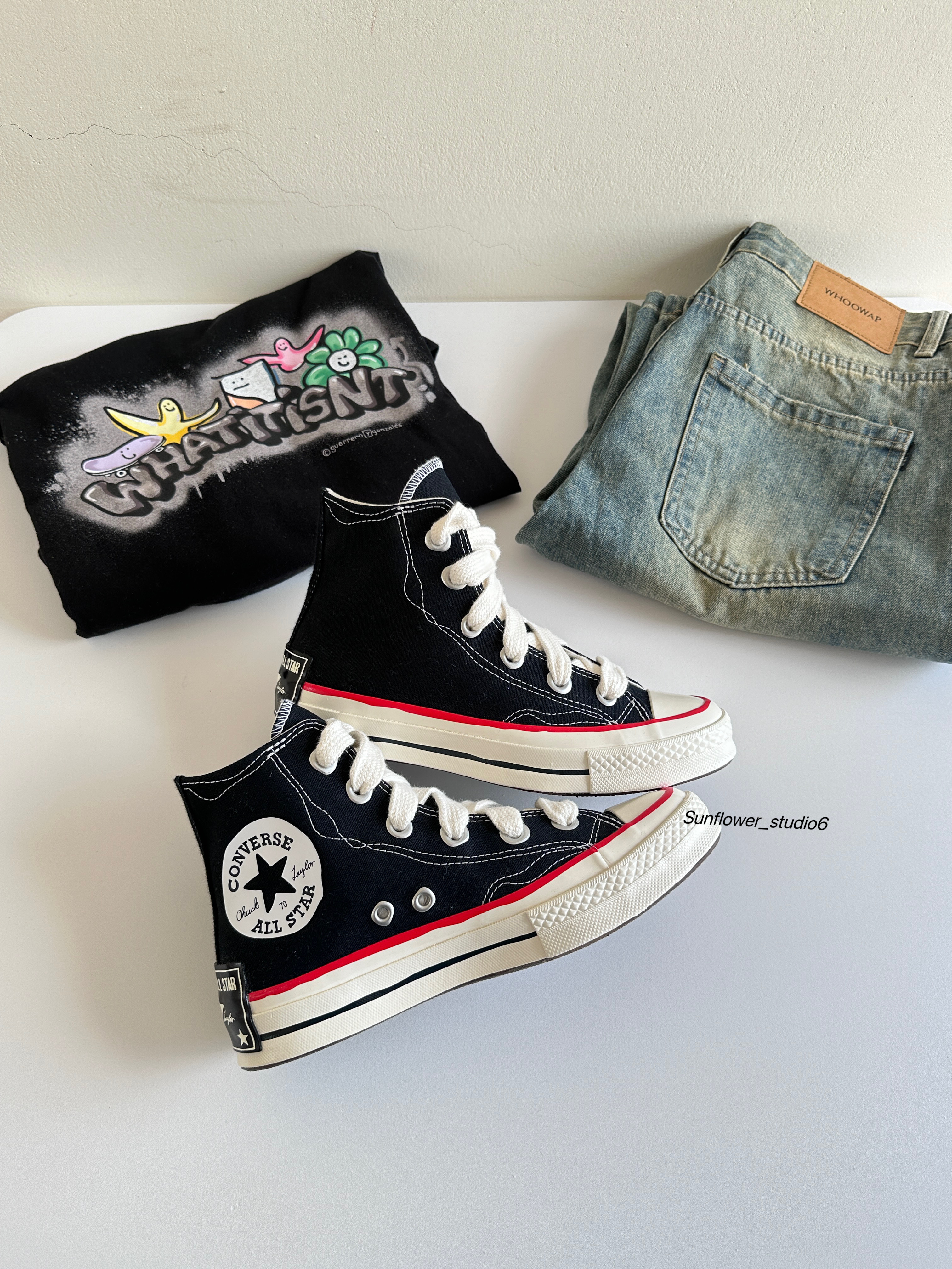 Converse 1970 Sketch 黑白色 卡通風 波浪鞋 粗鞋帶 高筒 帆布鞋 A09139C/預購