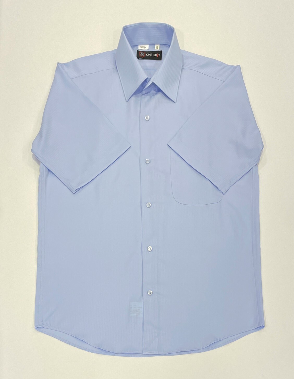 藍色直條紋大尺碼男短袖襯衫01