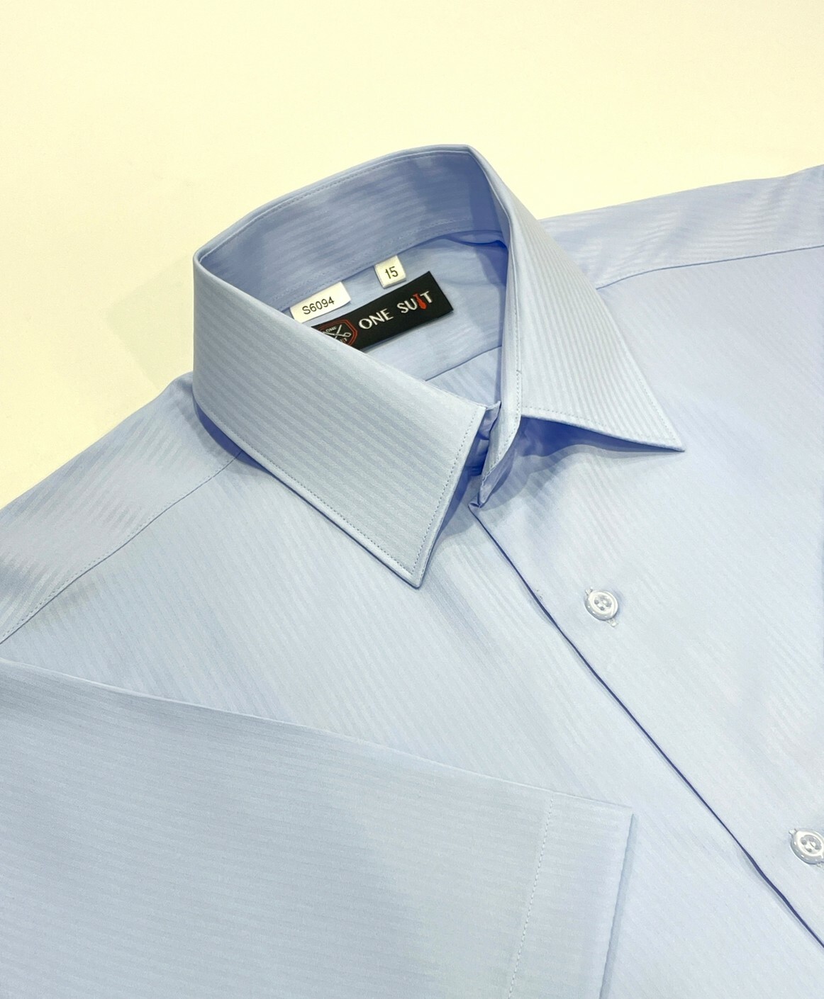 藍色直條紋大尺碼男短袖襯衫02