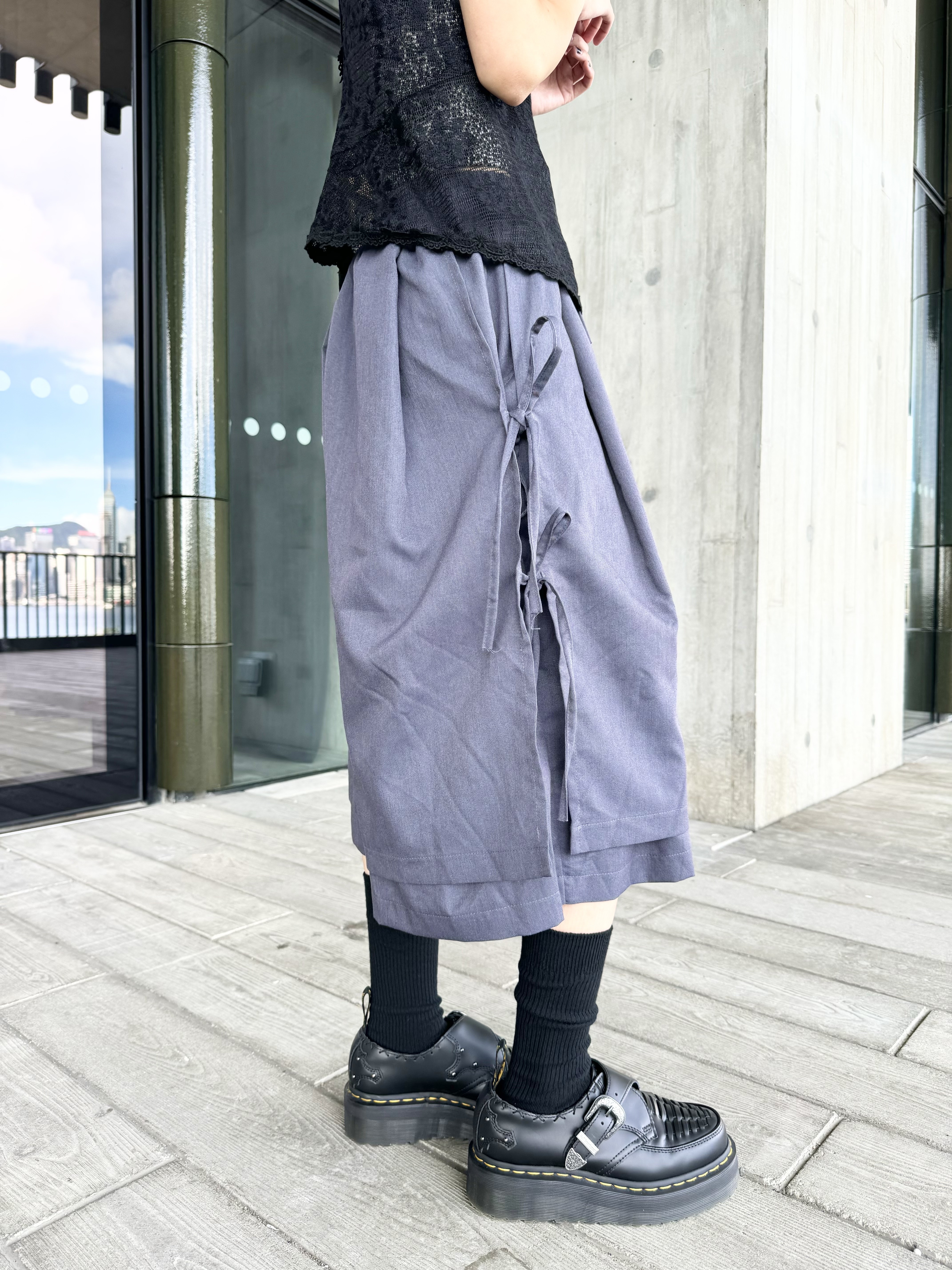 自留 側ribbon寬鬆中褲