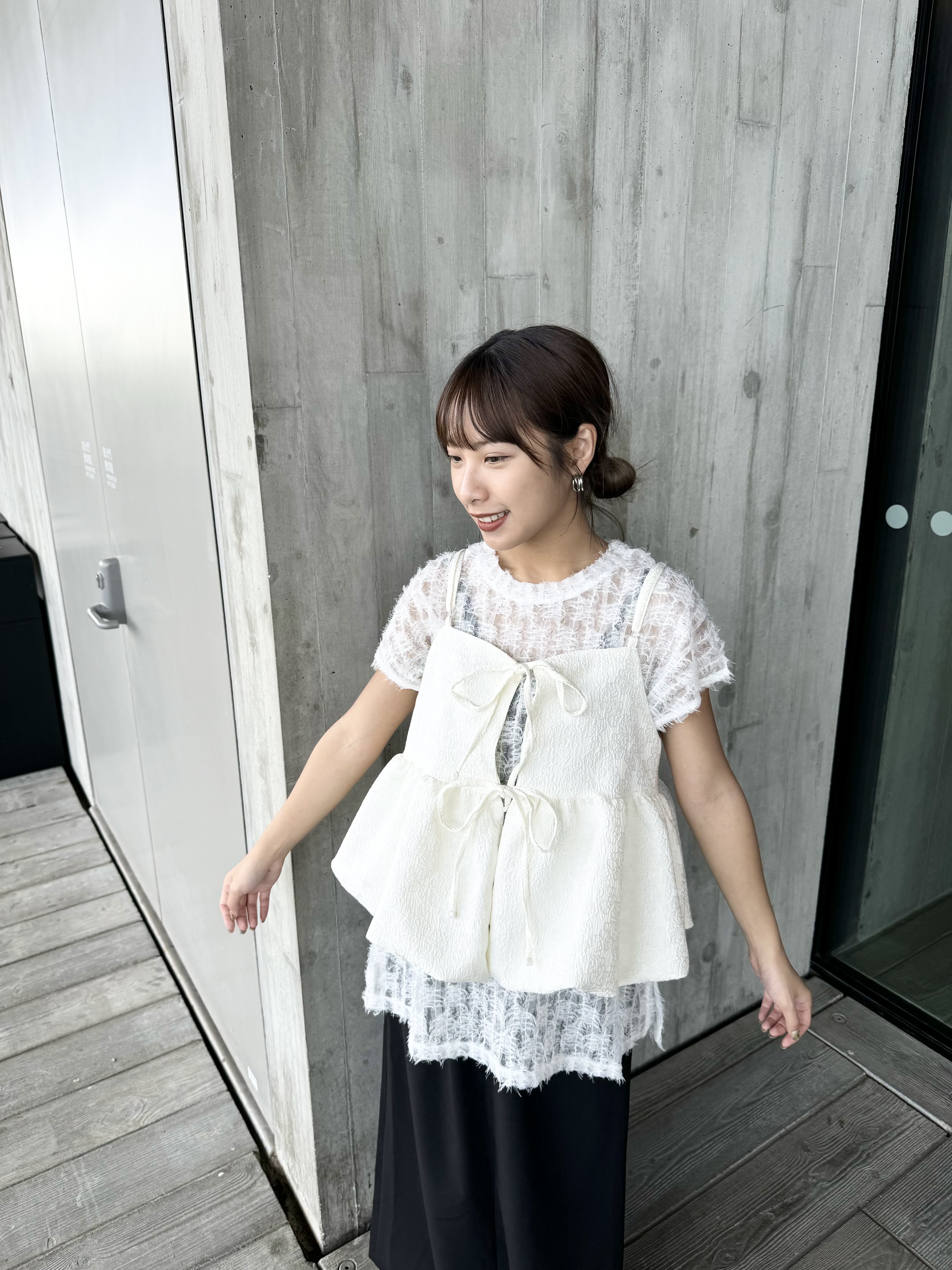 前後著刺繡泡泡外搭