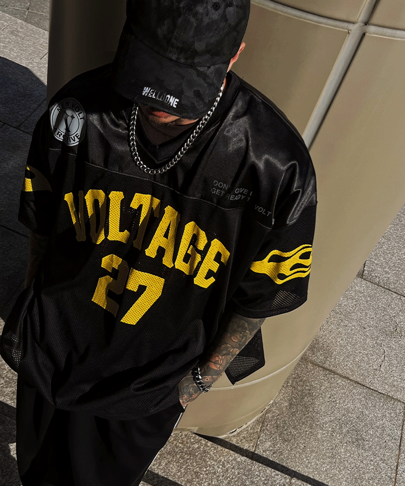 火焰橄欖球運動衫短袖T恤