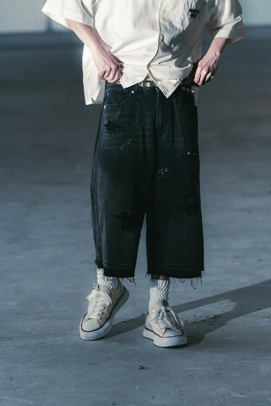 [現貨] Sense Destroy Capri Pants Black | M24-06BK