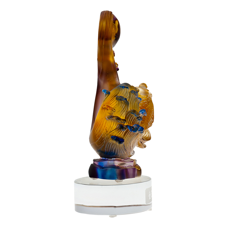 鹿港窯禮品館│居家開運琉璃擺飾-金玉雙至 好運連綿