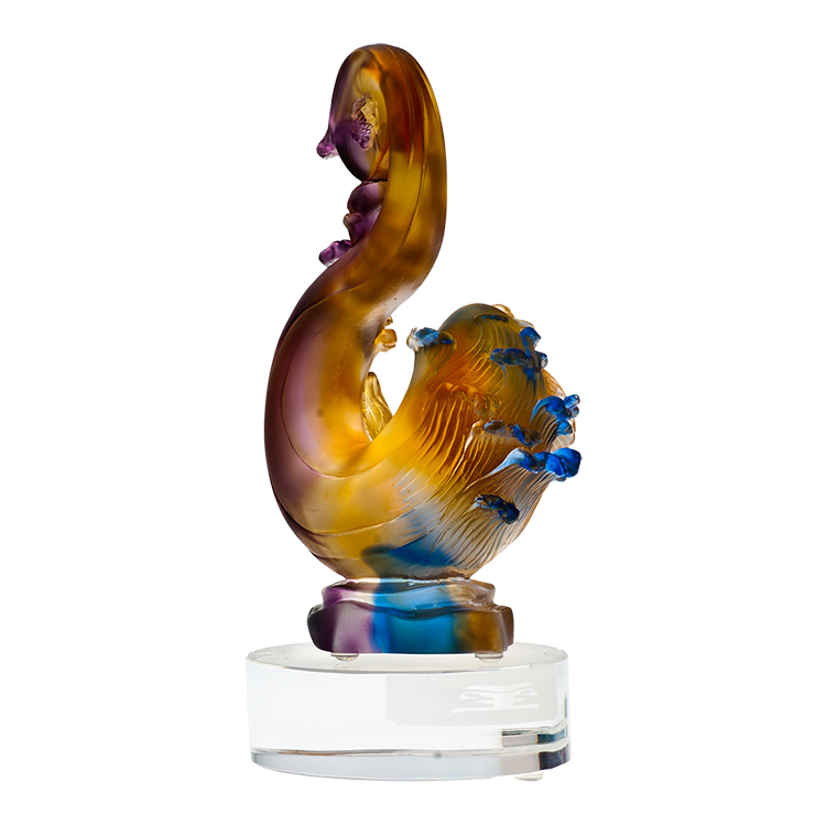 鹿港窯禮品館│居家開運琉璃擺飾-金玉雙至 好運連綿