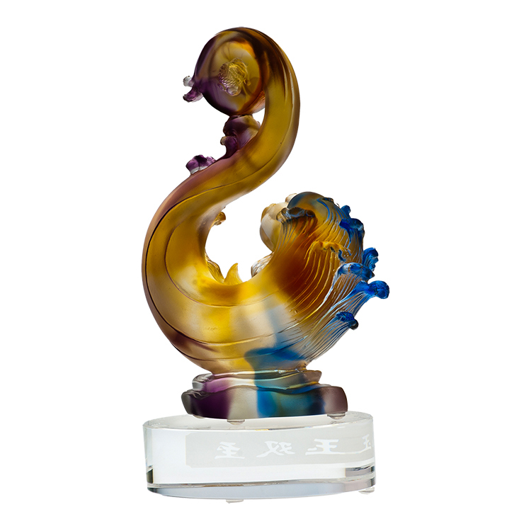 鹿港窯禮品館│居家開運琉璃擺飾-金玉雙至 好運連綿