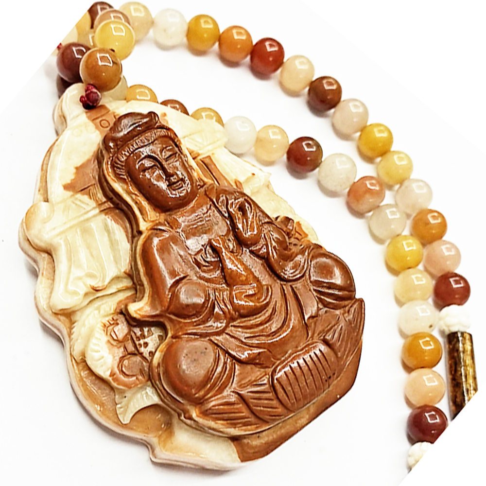 寶蓋觀音{龍宮舍利}黃玉項鍊【十方】121326