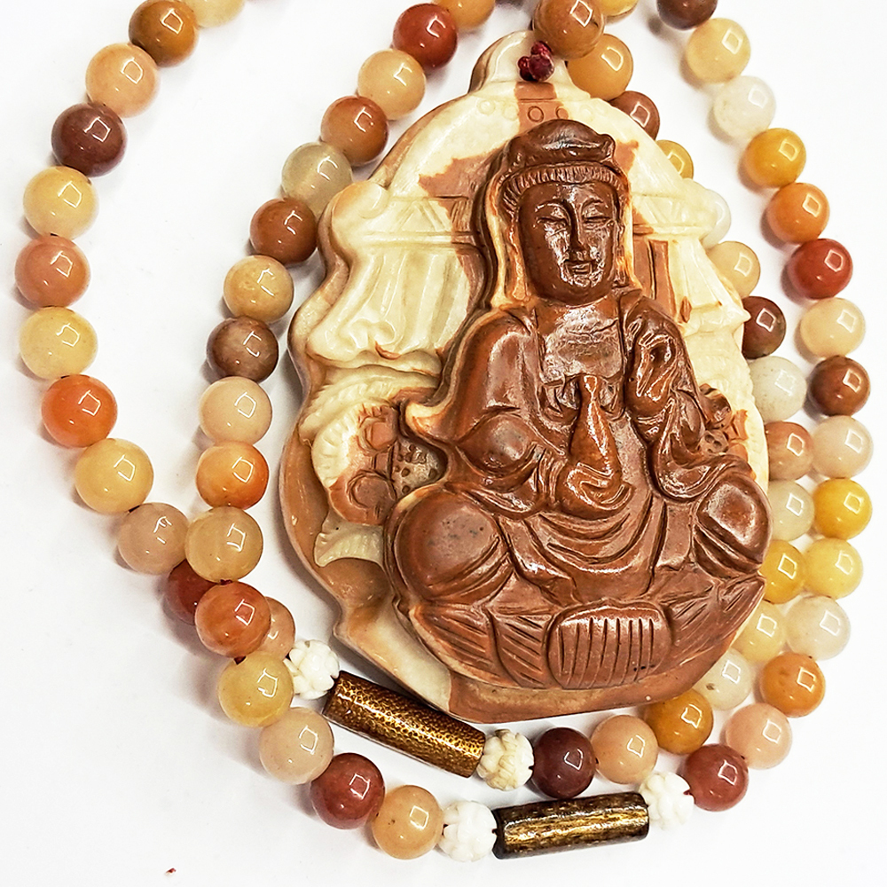 寶蓋觀音{龍宮舍利}黃玉項鍊【十方】121326