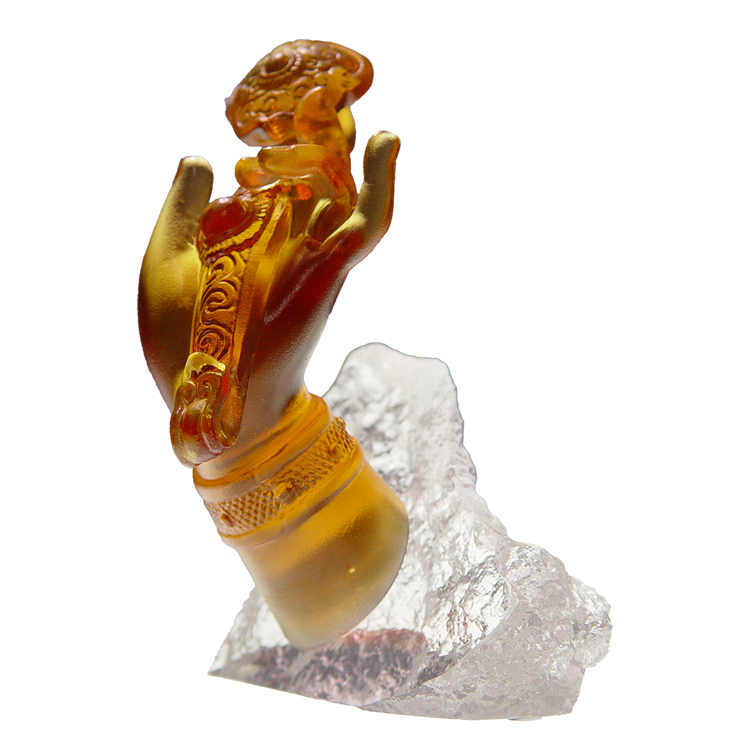 鹿港窯禮品館│琉璃-擺飾 如意佛手 書房 辦公室桌面 裝飾