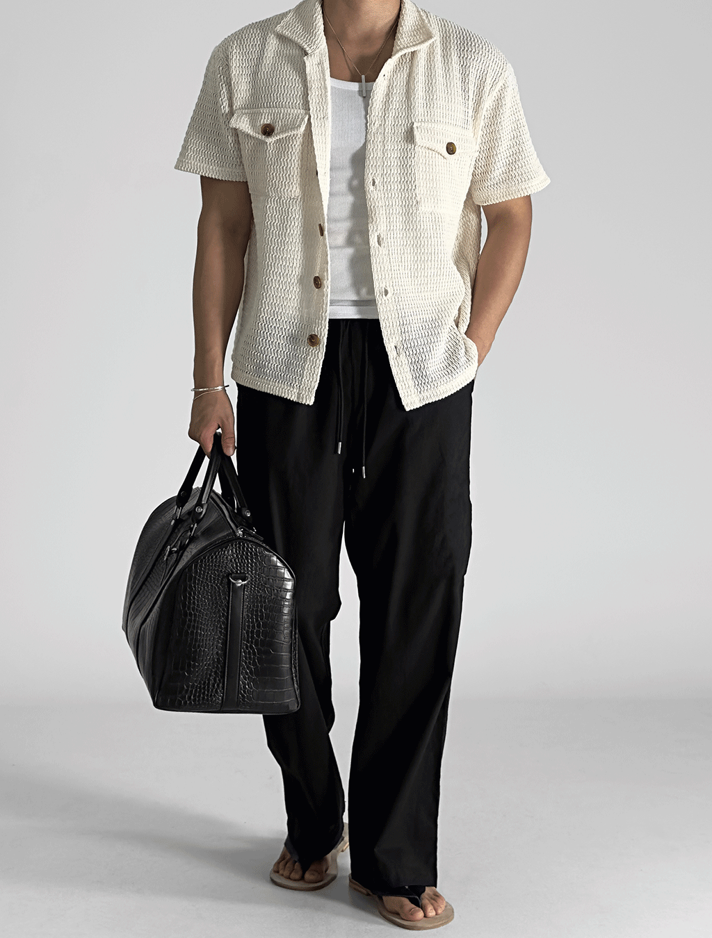 Dodge網眼短袖開衫