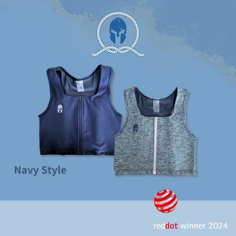 [限量]Navy Style 紅點設計獎-空氣流親膚透氣束胸-拉鍊-海軍風套組