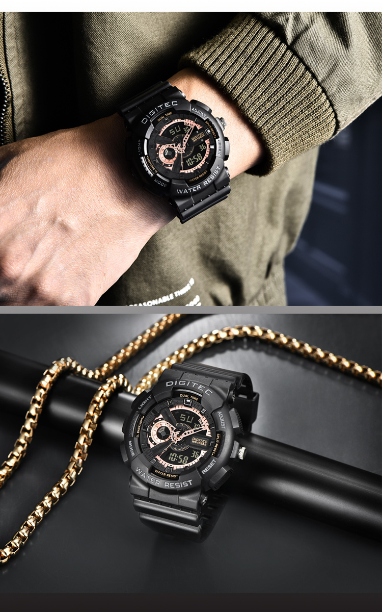 【DIGITEC 數碼科技 】 DA-2020T 酷帥經典運動雙顯電子錶-RED 紅色