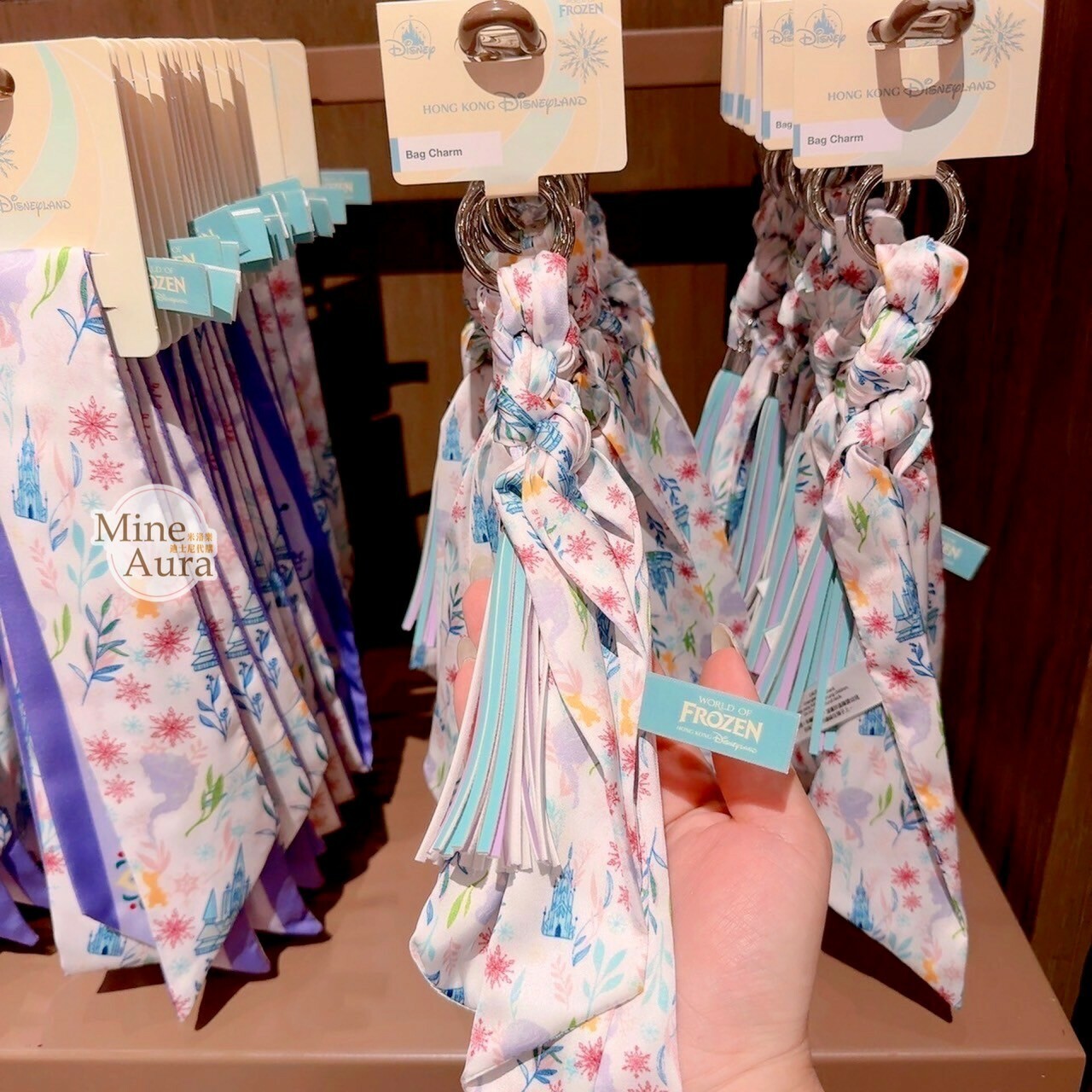 World of Frozen 限定 剪影滿版圖案 緞帶 流蘇設計 鑰匙圈 吊飾 冰雪奇緣 Frozen -香港迪士尼樂園
