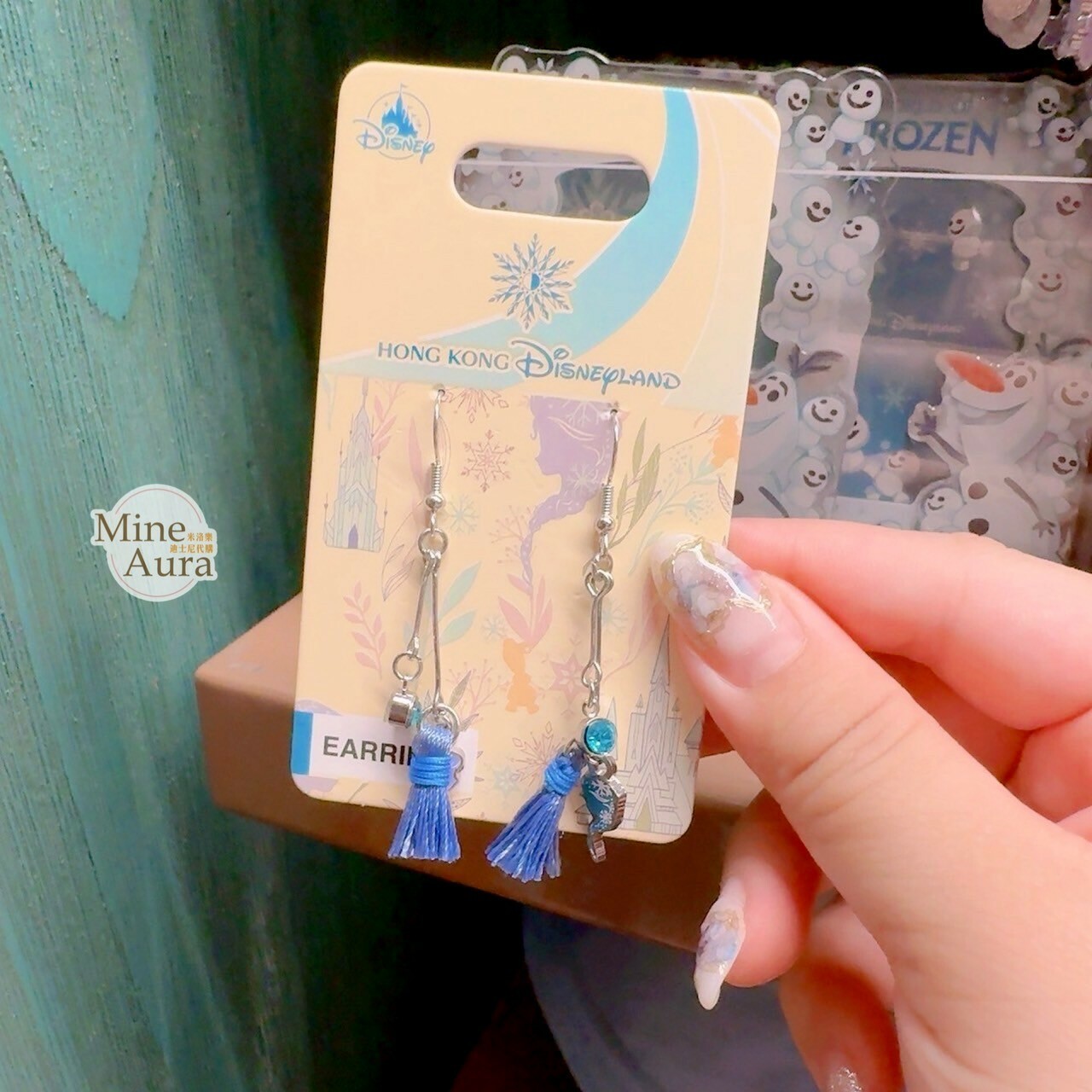 World of Frozen 藍鑽 流蘇造型 墜飾 耳環 首飾 冰雪奇緣 Frozen -香港迪士尼樂園