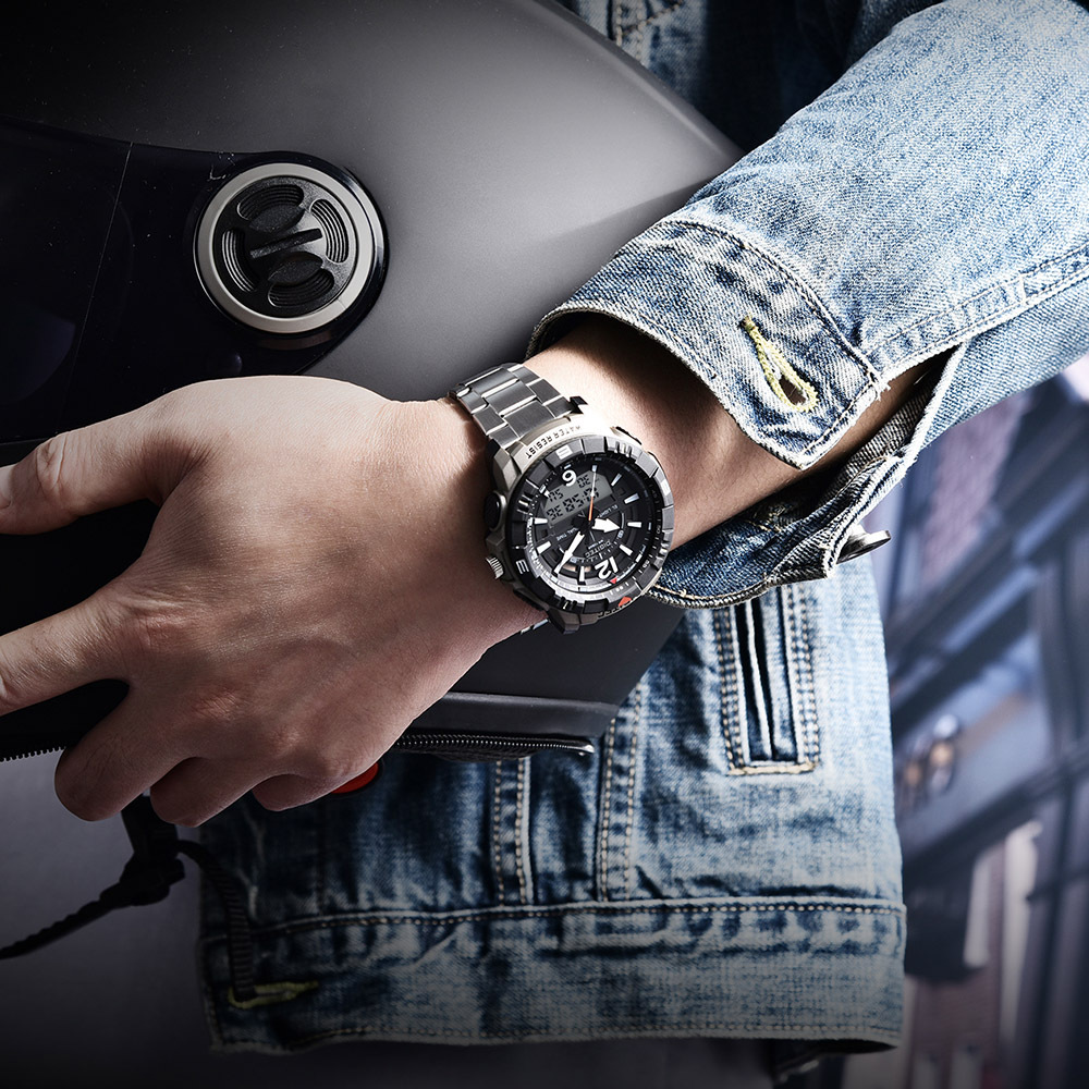 【DIGITEC 數碼科技】DA-2131R 男士穿搭 游泳 運動 多種顏色多功能雙顯 電子錶 鋼錶帶 手錶