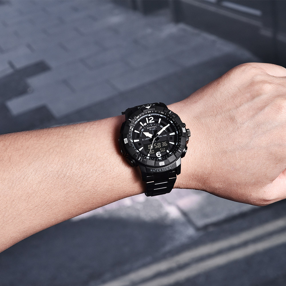 【DIGITEC 數碼科技】DA-2131R 男士穿搭商務配件 多種顏色多功能雙顯 電子錶 手錶