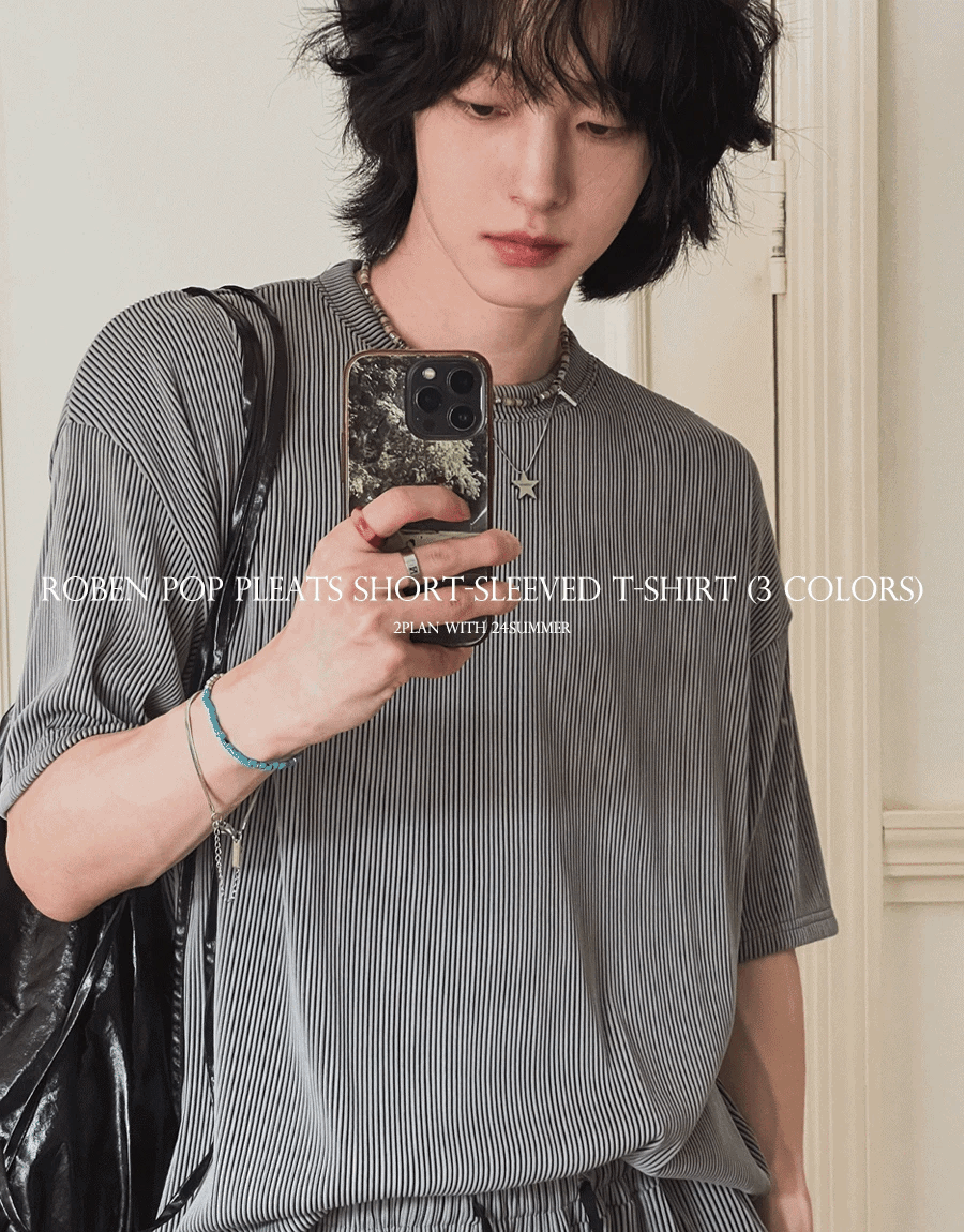 夏季涼爽百褶短袖T恤