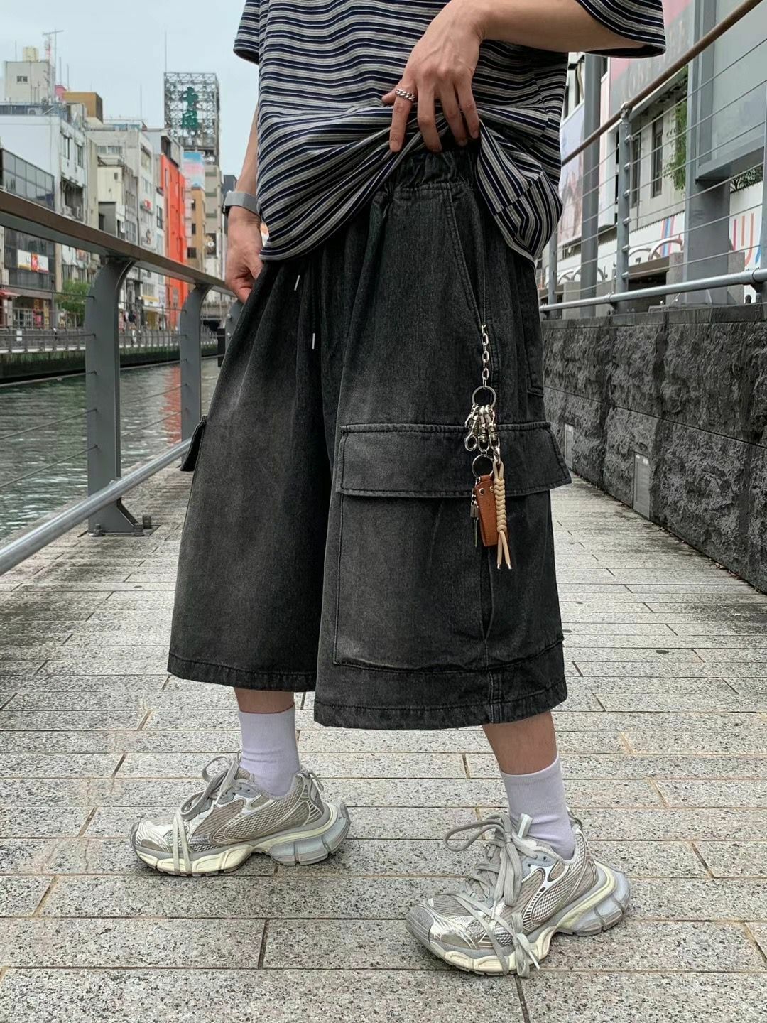 洗水工裝牛仔短褲 P2811