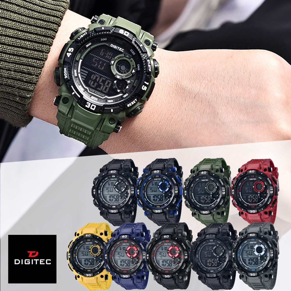 【DIGITEC 數碼科技】DG-5030T 男士時尚 簡約基礎多色 商務旅行 運動休閒 圓形矽膠 電子錶 手錶
