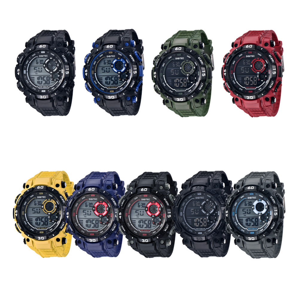 【DIGITEC 數碼科技】DG-5030T 男士時尚 簡約基礎多色 商務旅行 運動休閒 圓形矽膠 電子錶 手錶