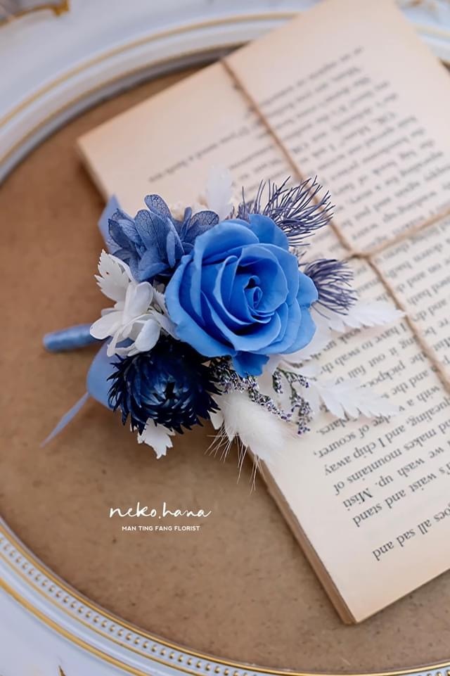 永生胸花（水藍色）